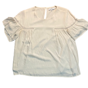 🎁Ro & De Cream Blouse with Crochet Detail